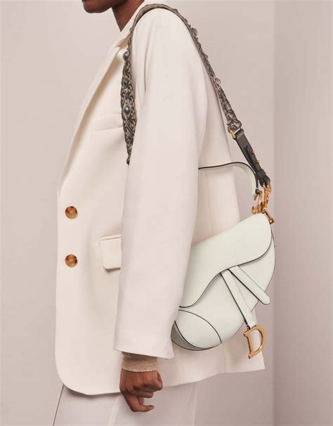 dior saddle bag thick strap|Dior saddle bag on model.